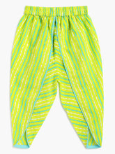 Load image into Gallery viewer, Campana Girls Asmi Dhoti Set - Diamond Print - Turquoise &amp; Lime Green
