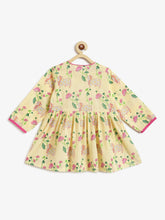 Load image into Gallery viewer, Campana Girls Asmi Dhoti Set - Pichwai Print - Off White &amp; Green
