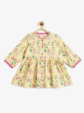 Load image into Gallery viewer, Campana Girls Asmi Dhoti Set - Pichwai Print - Off White &amp; Green
