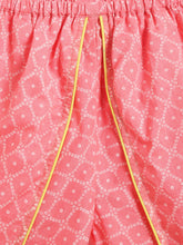 Load image into Gallery viewer, Campana Girls Asmi Dhoti Set - Marigold &amp; Bandhej Print - Yellow &amp; Pink
