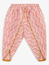 Load image into Gallery viewer, Campana Girls Asmi Dhoti Set - Floral &amp; Chevron Print - Red

