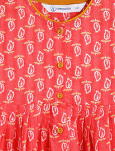 Load image into Gallery viewer, Campana Girls Asmi Dhoti Set - Floral &amp; Chevron Print - Red
