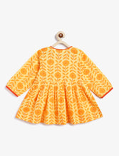 Load image into Gallery viewer, Campana Girls Asmi Dhoti Set - Marigold Print - Yellow
