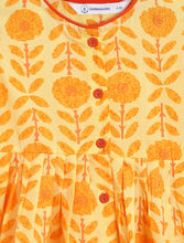 Load image into Gallery viewer, Campana Girls Asmi Dhoti Set - Marigold Print - Yellow
