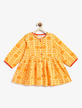 Load image into Gallery viewer, Campana Girls Asmi Dhoti Set - Marigold Print - Yellow
