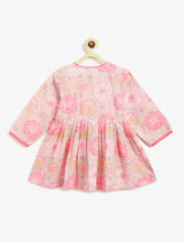 Load image into Gallery viewer, Campana Girls Asmi Floral Printed Cotton Kurta Dhoti Pants Set - Pink
