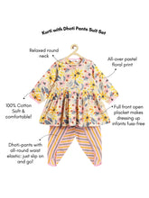 Load image into Gallery viewer, Campana Girls Asmi Floral Printed Cotton Kurta Dhoti Pants Set - Pink &amp; Multicolour
