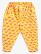 Load image into Gallery viewer, Campana Girls Asmi Kurta with Dhoti Pants - Seamless Floral Print - Pink &amp; Yellow
