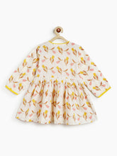 Load image into Gallery viewer, Campana Girls Asmi Pure Cotton Floral Print Kurta with Dhoti Pants Set - White &amp; Pink
