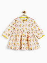 Load image into Gallery viewer, Campana Girls Asmi Pure Cotton Floral Print Kurta with Dhoti Pants Set - White &amp; Pink

