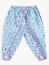 Load image into Gallery viewer, Campana Girls Asmi Pure Cotton Anaar Print Kurta with Dhoti Pants Set - Light Blue &amp; Purple
