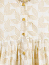 Load image into Gallery viewer, Campana Girls Asmi Pure Cotton Floral Print Kurta Dhoti Suit Set - White &amp; Gold
