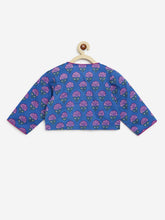 Load image into Gallery viewer, Campana Girls Koel Lehenga Choli with Dupatta Set - Majestic Flower Block Print - Purple
