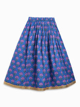 Load image into Gallery viewer, Campana Girls Koel Lehenga Choli with Dupatta Set - Majestic Flower Block Print - Purple
