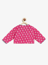 Load image into Gallery viewer, Campana Girls Koel Lehanga Choli Set - Floral Kanthawork - Magenta
