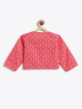 Load image into Gallery viewer, Campana Girls Koel Lehenga Set - Floral Print - Pink
