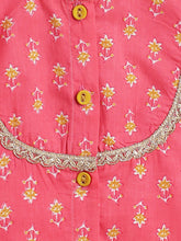 Load image into Gallery viewer, Campana Girls Koel Lehenga Set - Floral Print - Pink
