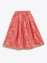 Load image into Gallery viewer, Campana Girls Koel Lehenga Set - Floral Print - Pink
