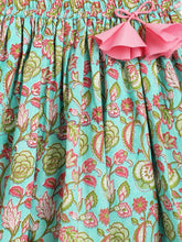Load image into Gallery viewer, Campana Girls Koel Lehenga Set - Flower Bud Print - Sky Blue &amp; Pink
