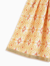 Load image into Gallery viewer, Campana Girls Koel Lehenga Choli with Dupatta Set - Ikkat Burfi Print - Yellow
