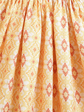 Load image into Gallery viewer, Campana Girls Koel Lehenga Choli with Dupatta Set - Ikkat Burfi Print - Yellow
