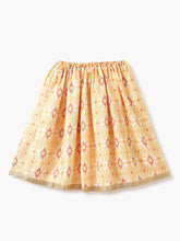 Load image into Gallery viewer, Campana Girls Koel Lehenga Choli with Dupatta Set - Ikkat Burfi Print - Yellow

