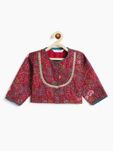 Load image into Gallery viewer, Campana Girls Koel Lehenga Choli with Dupatta Set - Divine Forest Print - Maroon

