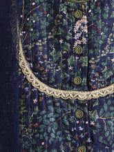 Load image into Gallery viewer, Campana Girls Koel Lehenga Choli with Dupatta Set - Divine Forest Print - Navy Blue
