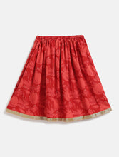 Load image into Gallery viewer, Campana Girls Koel Pure Cotton Lehenga Set - Floral Print - Red
