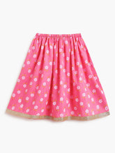 Load image into Gallery viewer, Campana Girls Koel Pure Cotton Floral Print Lehenga Set - Pink
