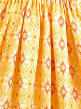 Load image into Gallery viewer, Campana Girls Geometric Printed &amp; Embroidered Lehenga Choli Set - Yellow &amp; Orange
