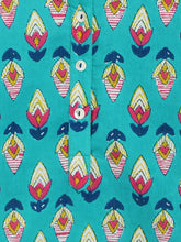 Load image into Gallery viewer, Campana Girls Urvashi Kurta - Flower Bud Print - Teal &amp; Ink Blue
