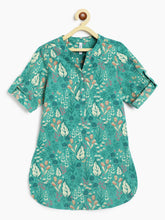 Load image into Gallery viewer, Campana Girls Urvashi Kurta - Dream Garden Print - Sea Green
