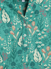 Load image into Gallery viewer, Campana Girls Urvashi Kurta - Dream Garden Print - Sea Green
