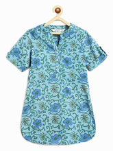 Load image into Gallery viewer, Campana Girls Urvashi Kurta - Hibiscus Print - Blue

