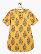 Load image into Gallery viewer, Campana Girls Urvashi Kurta - Floral Paisley Print - Yellow &amp; Pink
