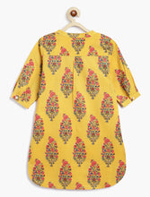 Load image into Gallery viewer, Campana Girls Urvashi Kurta - Floral Paisley Print - Yellow &amp; Pink
