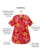 Load image into Gallery viewer, Campana Girls Urvashi Kurta - Soft Floral Print - Maroon

