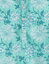 Load image into Gallery viewer, Campana Girls Urvashi Cotton Kurta - Seamless Floral Print - Turquoise Blue
