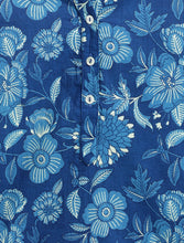 Load image into Gallery viewer, Campana Girls Urvashi Cotton Kurta - Seamless Floral Print - Indigo Blue
