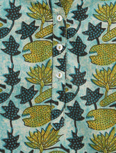 Load image into Gallery viewer, Campana Girls Urvashi Pure Cotton Lotus Print Kurta - Grey &amp; Mustard
