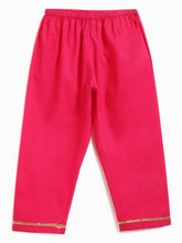 Load image into Gallery viewer, Campana Girls Revathi Kurta Pants Set - Kantha with Floral Print - Green &amp; Magenta
