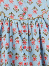 Load image into Gallery viewer, Campana Girls Revathi Kurta Pants Set - Floral Print - Blue &amp; Peach

