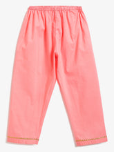Load image into Gallery viewer, Campana Girls Revathi Kurta Pants Set - Floral Print - Blue &amp; Peach
