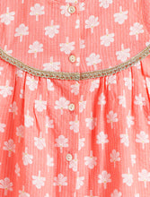 Load image into Gallery viewer, Campana Girls Revathi Pure Cotton Kurta Pants Set - Kantha Blockprint - Peach &amp; White
