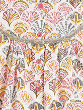 Load image into Gallery viewer, Campana Girls Revathi Block Print Cotton Kurti Pants Set - White &amp; Pink
