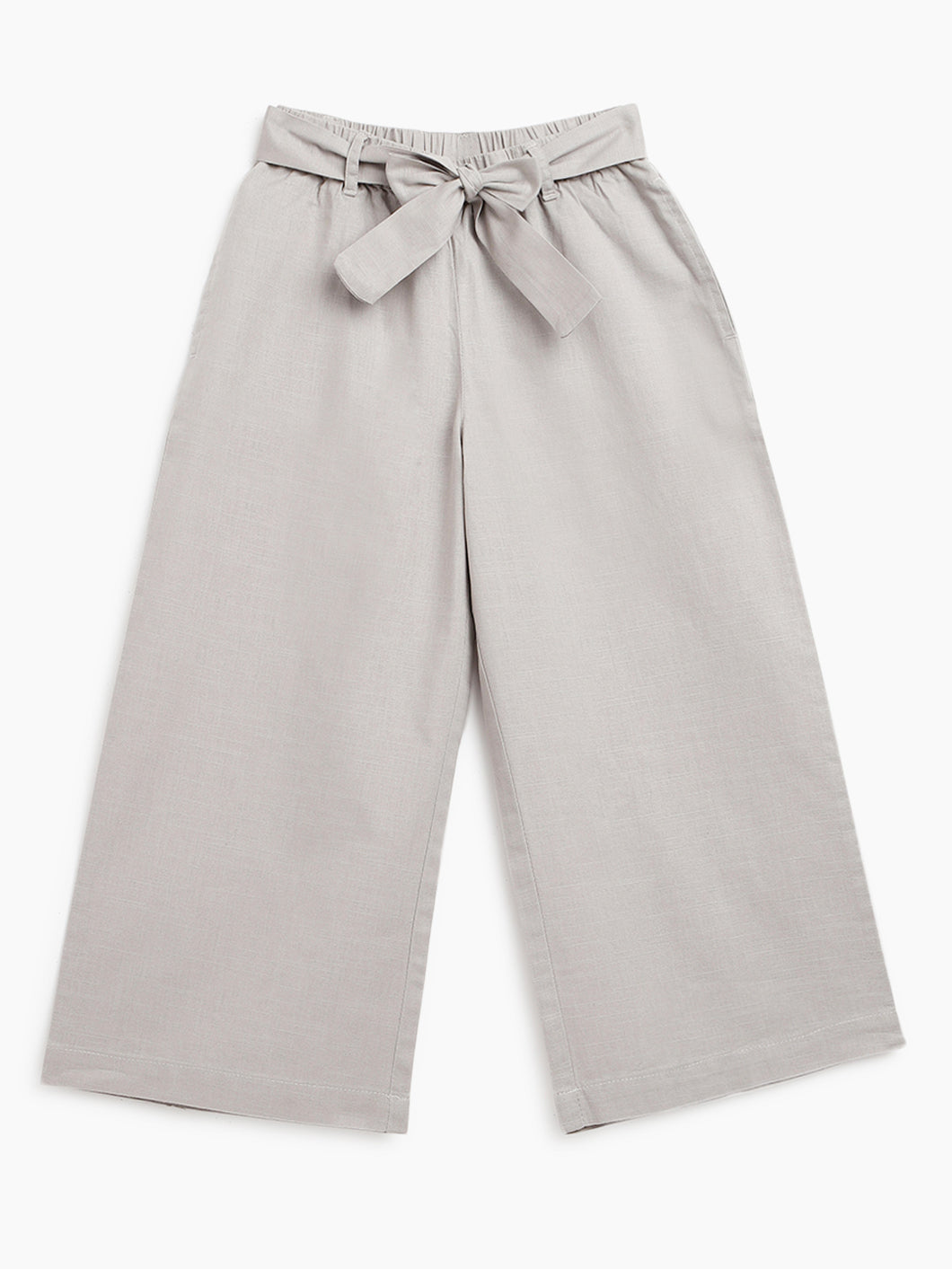 Campana Girls Chelsea 100% Cotton Culottes Trousers - Light Grey