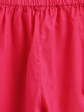 Load image into Gallery viewer, Campana Girls Nihira Kurti with Pants Set - Small Flower Print - Lime Green &amp; Magenta
