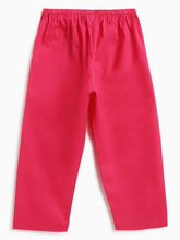 Load image into Gallery viewer, Campana Girls Nihira Kurti with Pants Set - Small Flower Print - Lime Green &amp; Magenta
