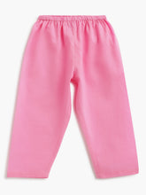 Load image into Gallery viewer, Girls Nihira Kurti with Pants Set - Flower Bud Print - Sky Blue &amp; Pink
